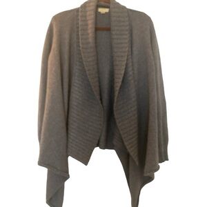 SOFT by JOIE sweater, open cowl neck,gray. Cotton wool blend. Ribbed and smooth